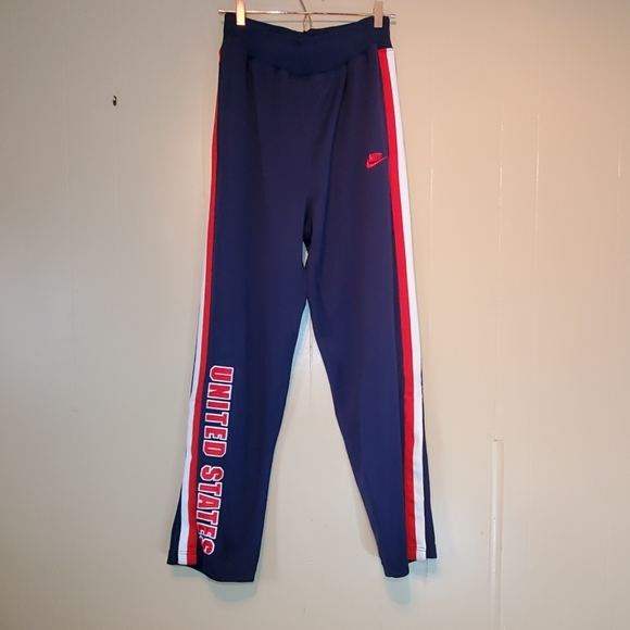red white and blue nike joggers